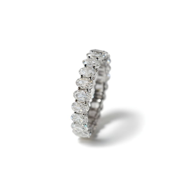 Anillo alianza completa de plata de 1ª ley(925 milésimas) con terminación de oro blanco 