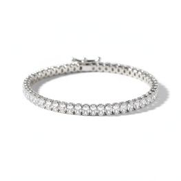 Pulsera rivière plata de 1ª ley(925 milésimas) con terminación de oro blanco 