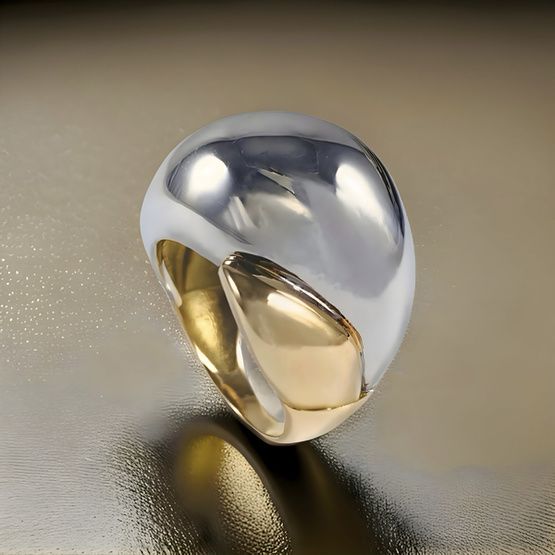 Anillo bicolor de oro de 18k