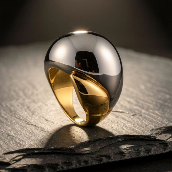 Anillo bicolor de oro de 18k