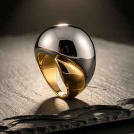 Anillo bicolor de oro de 18k