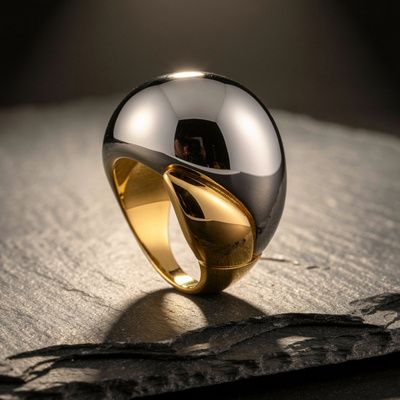 Anillo bicolor de oro de 18k