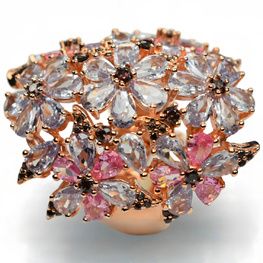 Anillo de plata de 1ª ley(925 milésimas) bañado en oro rosa de 1ª ley(750 milésimas) 