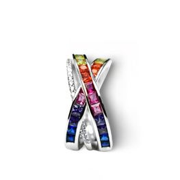 Anillo plata de 1ª ley(925 milésimas) con terminación de oro blanco y piedras multicolor 