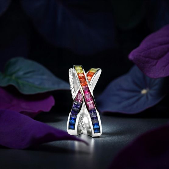 Anillo zafir plata de 1ª ley(925 milésimas)