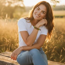 Pulsera de oro de 18k y peridotos naturales 