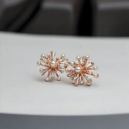 PENDIENTES DE PLATA DE 1ª LEY(925 MILÉSIMAS) CHAPADOS EN ORO ROSA DE 1ª LEY(750 MILÉSIMAS) 