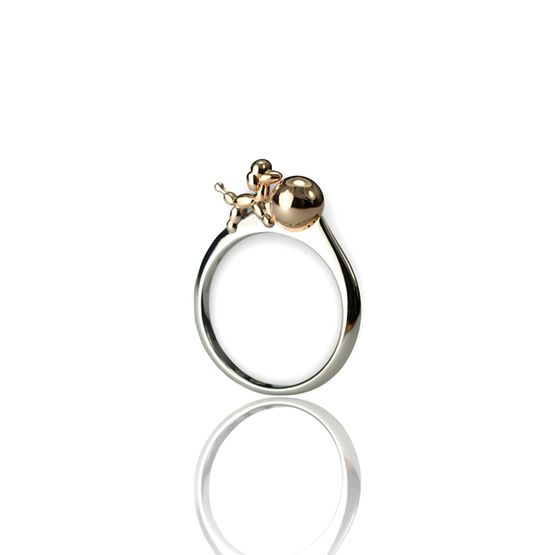 Anillo bicolor de plata de 1ª ley(925 milésimas) 