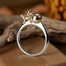 Anillo bicolor de plata de 1ª ley(925 milésimas) 