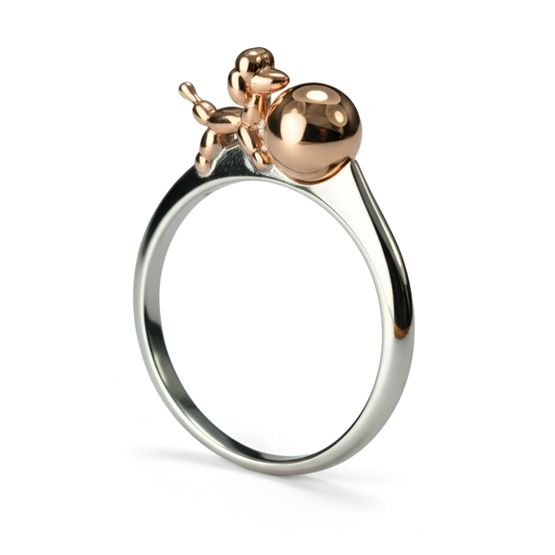 Anillo bicolor de plata de 1ª ley(925 milésimas) 