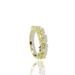 Anillo de plata de 1ª ley(925 milésimas) bañado en oro amarillo de 1ª ley(750 milésimas) 