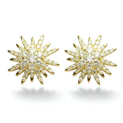 Pendientes de plata de 1ª ley(925 milésimas) bañados en oro a de 1ª ley(750 milésimas) 