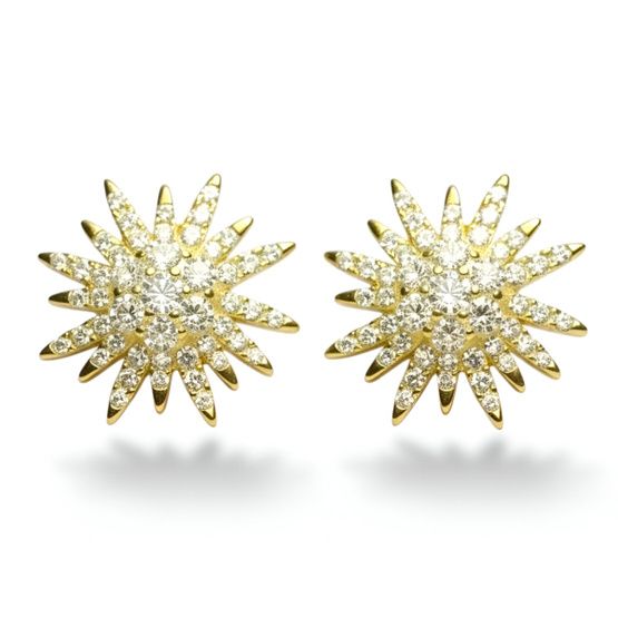 Pendientes de plata de 1ª ley(925 milésimas) bañados en oro a de 1ª ley(750 milésimas) 