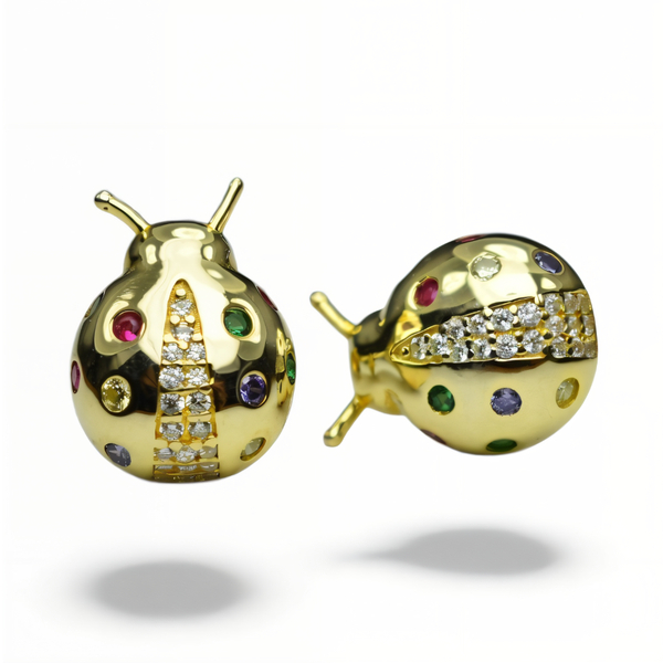 Pendientes mariquita plata de 1ª ley(925 milésimas) 