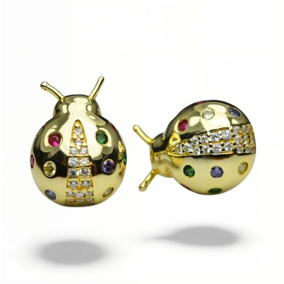 Pendientes mariquita plata de 1ª ley(925 milésimas) 