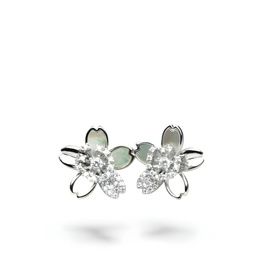 Pendientes madre Perla flor Plata de 1ª ley(925 milésimas)