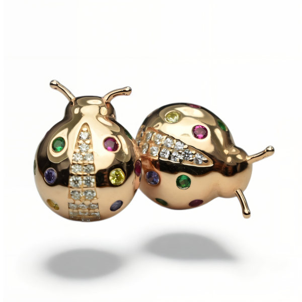 Pendientes mariquita plata de 1ª ley(925 milésimas) 