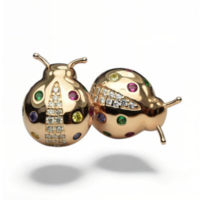 Pendientes mariquita plata de 1ª ley(925 milésimas) 